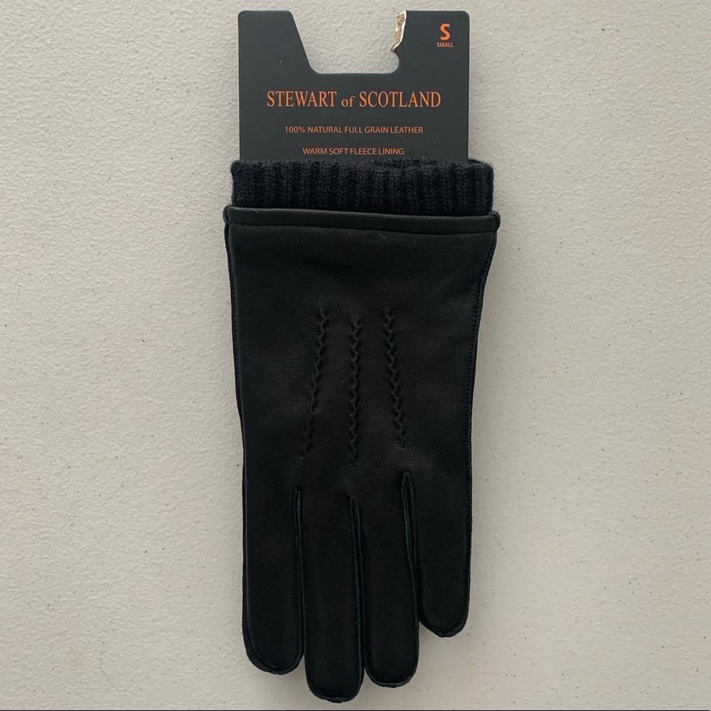 Stewart of Scotland Full Grain Leather Gloves Sz S